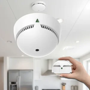 10-Year Battery Mini Photoelectric Smoke Alarm EN14604 Home Fire Detector LED Buzzer 85dB