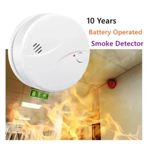 10-Year Battery-Operated Smoke Detectors and Fire Security Alarms for Home