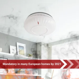 10-Year Battery Photoelectric Smoke Detector EN14604 Fire Alarm Waterproof Standalone