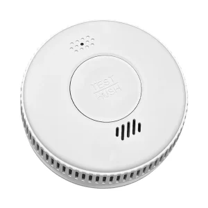 10-Year Battery Standalone Wireless Ceiling-Mounted Smoke Alarm with Audio-Visual Alert