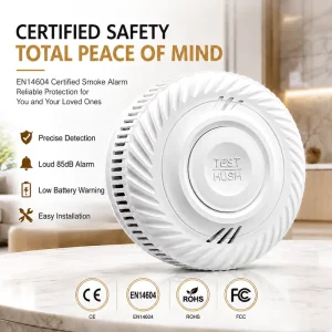10-Year Lithium Battery Photoelectric Smoke Alarm for Bedrooms and Hotels