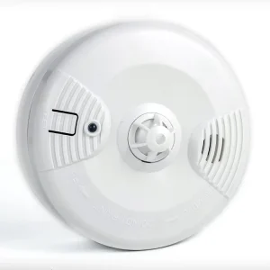10-Year Standalone Portable Smoke Detector White 220VAC Power Supply No Relay Output Tamper Alarm 9V
