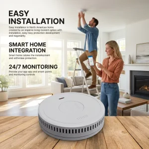 10 year Plug in Smart Smoke and Carbon Monoxide Detector Combo for Home