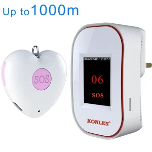 1000m Wireless Emergency Help Elderly SOS Alert Caregiver Nurse WiFi Call Pager for Patient Disabled Senior Monitoring