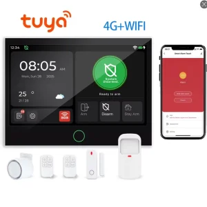 1000mAh 115dB High Security 7 Inch Display Smart Home WiFi Tuya 4G GSM 433MHz Burglar Alarm System for Fire Door