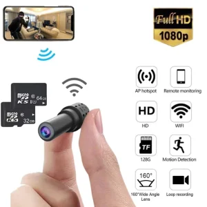 1080P HD 12MP Mini IP Camera Wireless Smart Home Security Night Vision WiFi H.264 CMOS Surveillance Camera with Memory Card