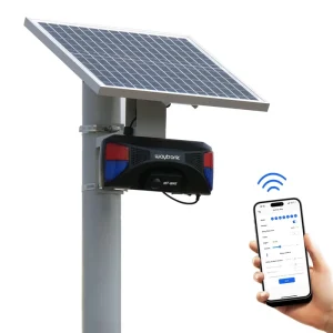120dB Microwave Detection Security Siren Solar Powered Outside Security Alarm with Remote Control Wireless and ABS Material