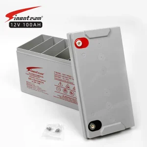 12V 100Ah 1200Wh Sealed AGM Deep Cycle Energy Storage Battery for Alarm Systems Solar UPS 1000 Cycles Gray