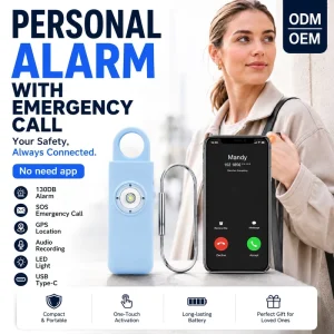 130DB SOS Personal Alarm With GPS Automatically Calls Emergency Sends Location Safety Self Defense For Women