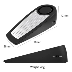 130dB Home Security Door Jam Wedge Alarm Sensor Portable Travel Door Stopper Vibration Alarm