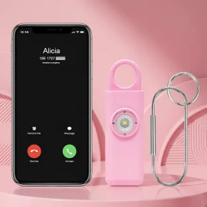 130dB Rechargeable High Sensitivity Personal Safety Alarm SOS Panic Button LED Light Dual Mode Anti Lost Self Defense Alert