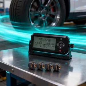 14 Bar TPMS for Trucks, RVs, and Special Vehicles with Solar Charging, 2 or 4 Sensors, Temperature Alarm