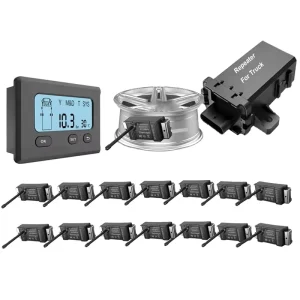 14-Wheel Truck TPMS with 200psi Sensors and 2.8-Inch LCD Monitor Internal Wireless Tire Pressure Monitoring System