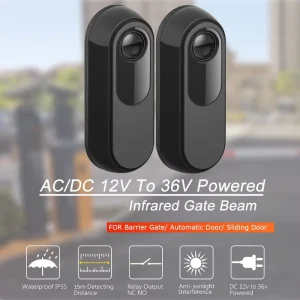 15 m Active Photoelectric Single Infrared Beam Barrier Detector for Gate, Door and Window Burglar Alarm Systems