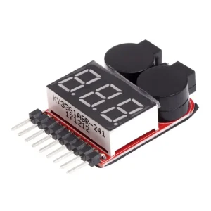 1S-8S 2-in-1 Battery Indicator BB Low Voltage Alarm with Battery Display and Dual-Function Buzzer