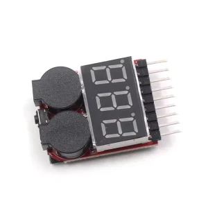 1S-8S Battery Voltage Tester Low Voltage Alarm Buzzer Dual-Function Battery Monitor Checker