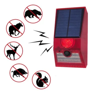 2 In 1 Solar Motion Sensor Detector Alarm Light Remote Control Siren Waterproof 129dB Siren Lamp For Home Outdoor Yard Farm