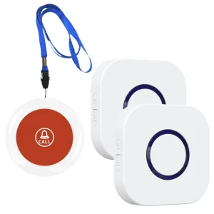 2 Receiver +1 Call Button Emergency Caregiver Pager Emergency Call Bell for Elderly Panic Button Alarm