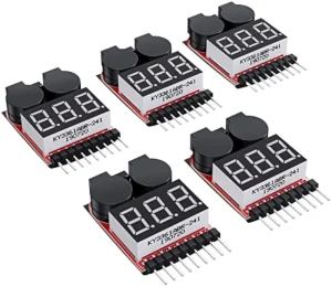 2-in-1 1-8S LiPo Battery Voltage Tester with RC Low Voltage Buzzer Alarm and Battery Monitor
