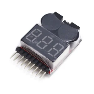 2-in-1 1S-8S LiPo Li-ion LiFe Battery Voltage Tester Low Voltage Buzzer Alarm Checker for Vehicles and Remote Control Toys