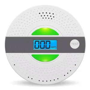 2-in-1 Carbon Monoxide and Smoke Detector with Photoelectric Sensor and 85 dB Alarm