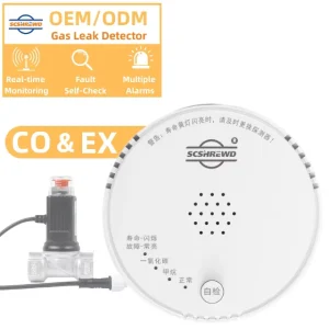 2-in-1 Gas Alarm Detector, CO and CH4, ABS, Petroleum Material, 5-Year Lifespan