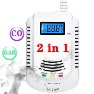 2-in-1 Natural Gas and Carbon Monoxide CO Detector Combustible Gas Leak Monitor for CO LNG LPG Methane