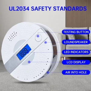 2-in-1 Smoke Detector and Carbon Monoxide Alarm with Test Button, Electrochemical Sensor, 85 dB