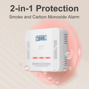 2-in-1 Smoke and Carbon Monoxide Alarm With Electrochemical Sensor, UL2034, LCD Readout