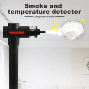 2-in-1 Smoke and Heat Detector Tester with 2m Telescopic Pole for Fire Alarm Maintenance