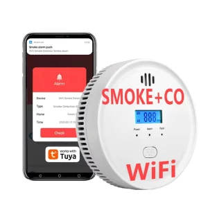 2-in-1 WiFi Smoke and Carbon Monoxide Detector with 3-Year Battery, 85 dB Alarm, and LCD Display