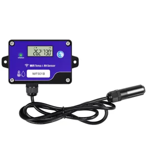 2.4GHz USB Rechargeable Overlimit Buzzer Alarm Temperature & Humidity Transmitter Recorder for Refrigerators Made of Plastic