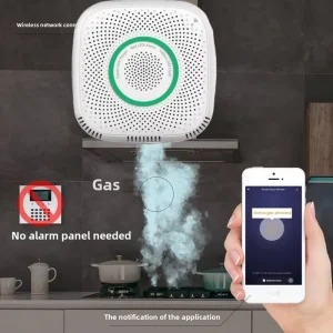 220V Home Safety Alarm System WiFi Connected LPG Independent Sensor for Combustible Natural Gas Metal Construction