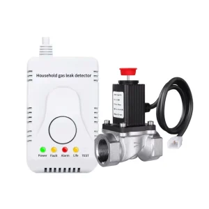 220V Propane Combustible Natural Gas Detector with Shut-off Valve