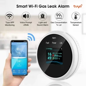 24-Hour WiFi Smart Gas Alarm for Methane and LPG with App and Voice Alerts