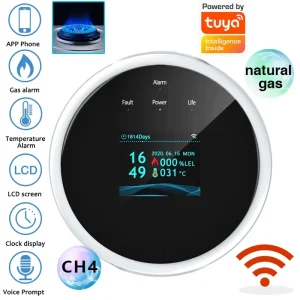 24G WiFi Combustible Gas Alarm Sensor and Detector with Tuya Smart Life App Information Push