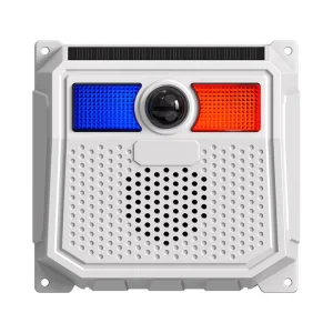 24H Voice Broadcast Solar Powered PIR Sensor Alarm with Strobe Lights and High Decibel Loudspeaker for Excavator
