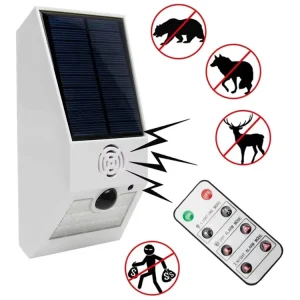 27LED High Power Solar Motion Alarm Remote Control Multi Flash Mode 129dB Extreme Loud Siren Flood Strobe Beacon Wholesaler