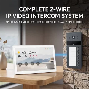 2K IP Video Doorphone Intercom System IR Night Vision Aluminium Outdoor Station IPS Glass Screen Tuya WiFi Alexa Google