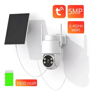 2k 5MP Tuya Camera Outdoor Indoor 360 Solar Light Panels Network Surveillance Camera 2.4ghz Wifi