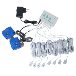3/4″ Valve Flood Stop System 80dB Sound Alarm with 8pcs 6m Long Water Sensing Cables Suitable for Homes Offices Warehouses