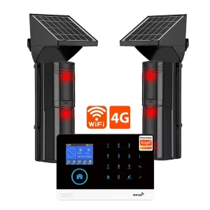 3-Beam Outdoor 433MHz Photoelectric Detector Solar Powered Infrared 2G GSM Smart Alarm Home System