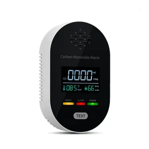 3-in-1 Indoor Plug-In Gas Detector with Carbon Monoxide, Temperature, Humidity and Smoke Alarm