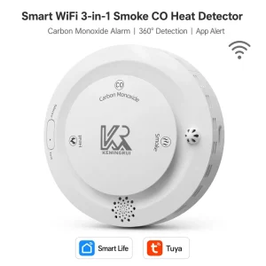 3-in-1 Smoke Leak Sensor Alarm with WiFi Temperature and Humidity Monitoring