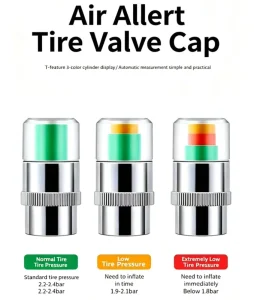 36 PSI 2.4 Bar Brass Tire Valve Caps with Tire Pressure Reminder