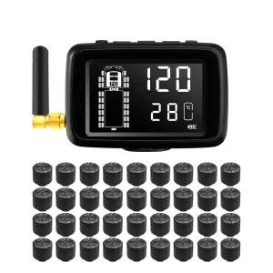 36-Wheel Truck TPMS Tire Pressure Monitoring System with Low-Pressure and High-Temperature Alarms
