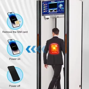 360-Degree Walk-Through Metal Detector with Alarm Light