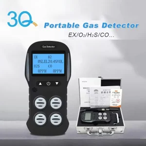 3Q Portable 4 in 1 Gas Detector Toxin Harmful Gas Concentration Alarm for Combustible Oxygen Carbon Monoxide Hydrogen Sulfide