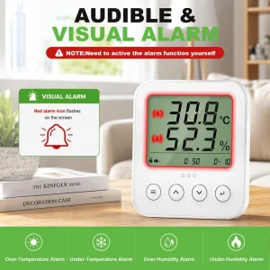 4-20mA Temperature and Humidity Sensor Transmitter with Alarm, Wall-Mounted, High Precision
