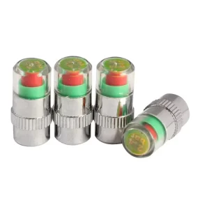 4-Piece 2.4 Bar Car Tire Pressure Valve Sensors with 3-Color Indicators